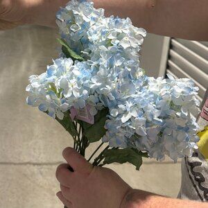 Set of 4 blue hydrangea stems